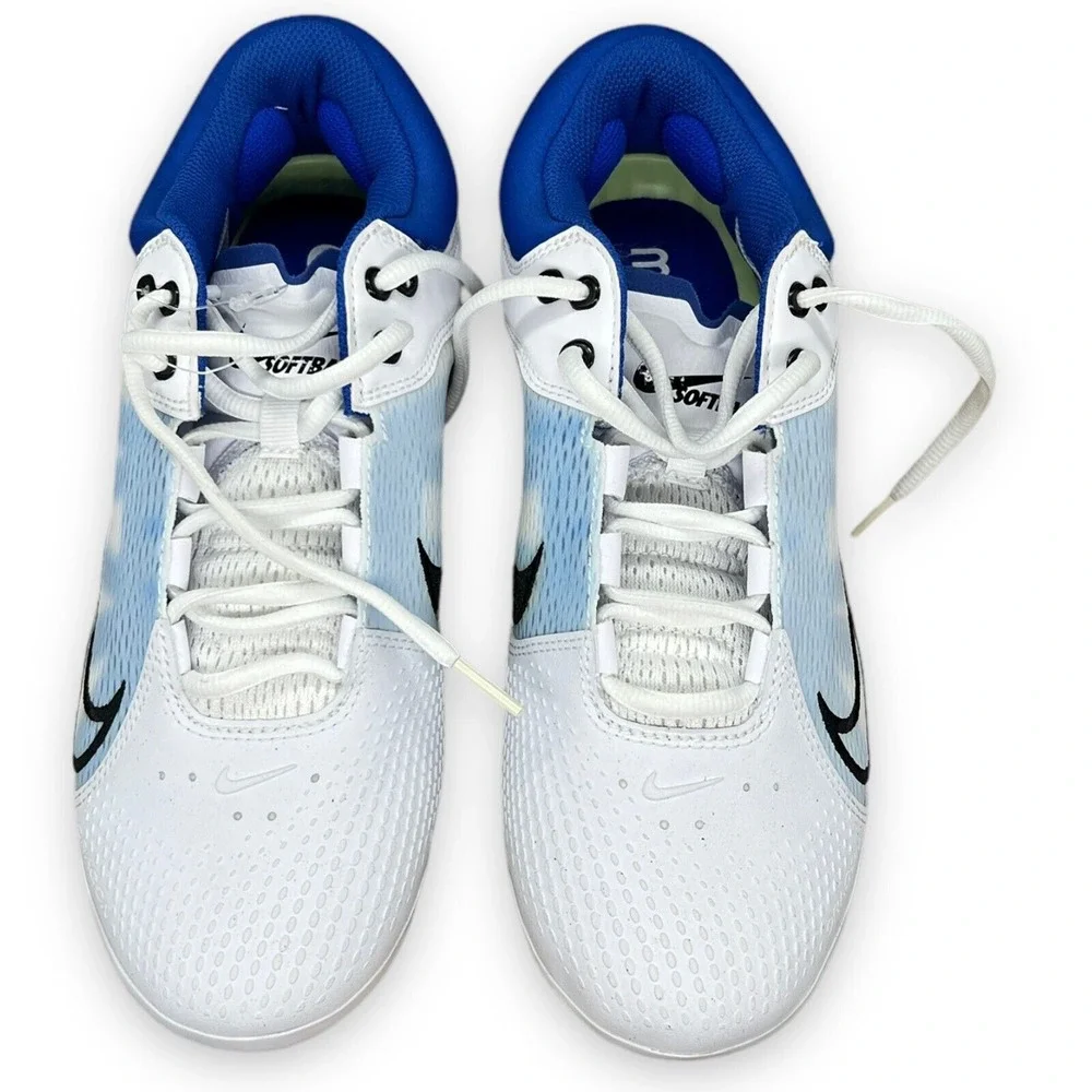 Nike Women's Baseball Cleats Softball Size 9.5 HyperDiamond‎ 4 Elite White Blue